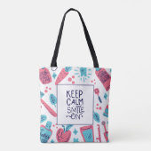 平静を保ち、|のかわいい句で微笑させて下さい トートバッグ (裏面)