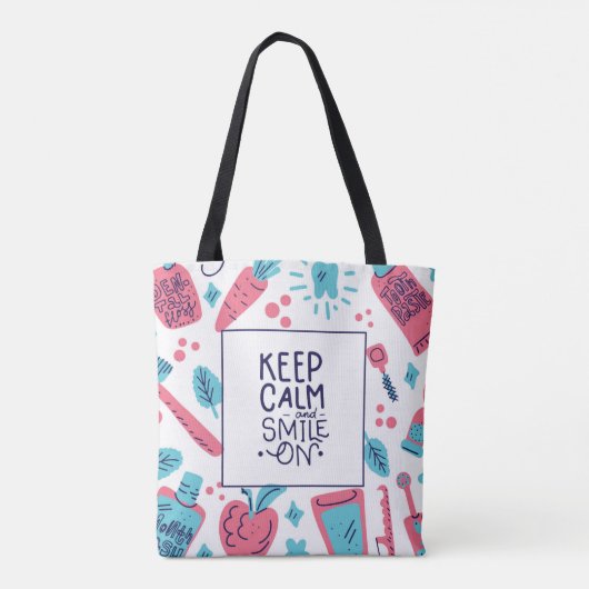 平静を保ち、|のかわいい句で微笑させて下さい トートバッグ (裏面)