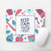 平静を保ち、|のかわいい句で微笑させて下さい マウスパッド (マウス)