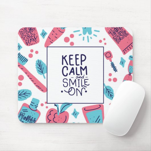 平静を保ち、|のかわいい句で微笑させて下さい マウスパッド (マウス)