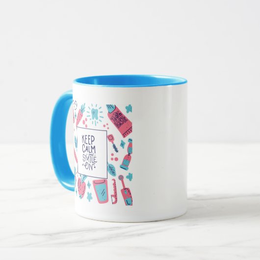 平静を保ち、|のかわいい句で微笑させて下さい マグカップ (正面左)