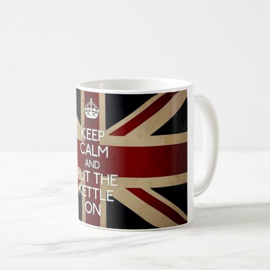 平静を保ち、やかんを置いて下さい コーヒーマグカップ (正面右)