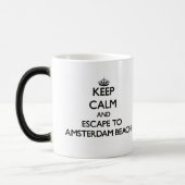 平静を保ち、アムステルダムのビーチウィスコンシンに脱出して下さい モーフィングマグカップ (左)