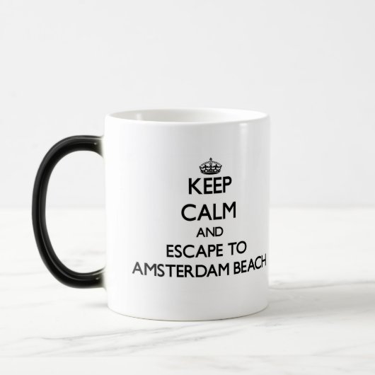 平静を保ち、アムステルダムのビーチウィスコンシンに脱出して下さい モーフィングマグカップ (左)