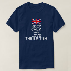 平静を保ち、イギリスの旗を愛して下さい Tシャツ