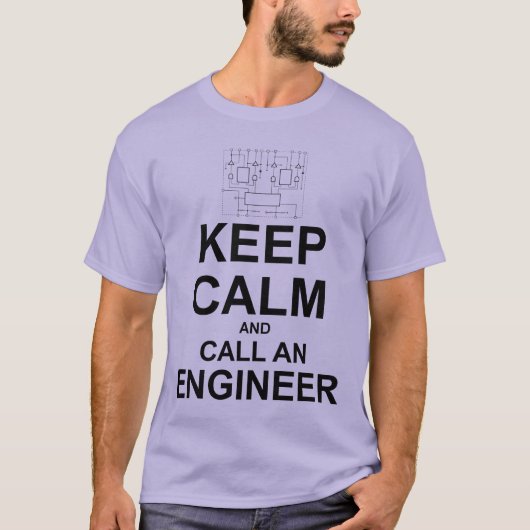 平静を保ち、エンジニアを電話して下さい Tシャツ (正面)