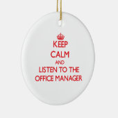 平静を保ち、オフィスマネージャーに聞いて下さい セラミックオーナメント (右)