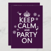 平静を保ち、オンすべての色をパーティを楽しんで下さい 招待状 (正面/裏面)