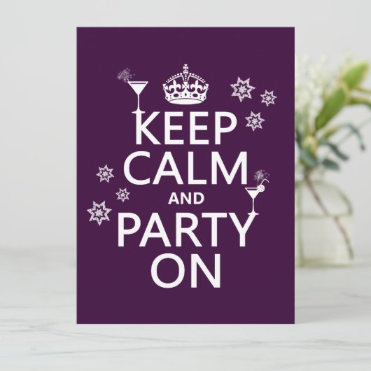 平静を保ち、オンすべての色をパーティを楽しんで下さい 招待状 (スタンド正面)