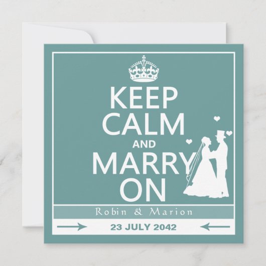 平静を保ち、オン新郎新婦を結婚して下さい 招待状 (正面)