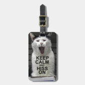 平静を保ち、オン猫好き音を立てて下さい ラゲッジタグ (正面縦)