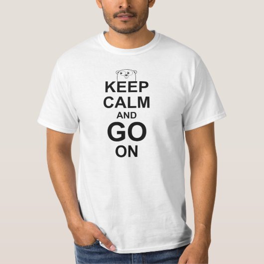 平静を保ち、オン白ワイシャツ行きますプログラマー行って下さい Tシャツ (正面)