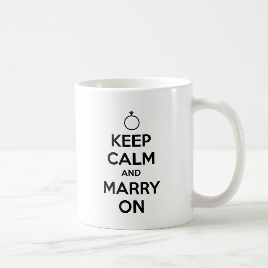 平静を保ち、オン結婚式及び結婚を結婚して下さい コーヒーマグカップ (右)