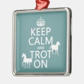 平静を保ち、オン馬-すべての色小走りに走って下さい メタルオーナメント (左)