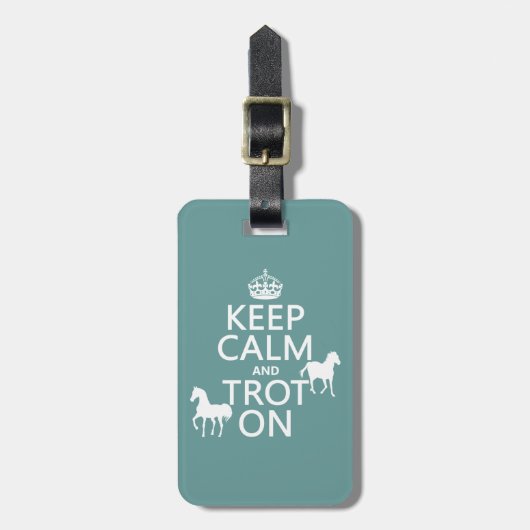 平静を保ち、オン馬-すべての色小走りに走って下さい ラゲッジタグ (正面縦)