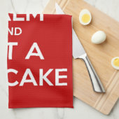 平静を保ち、カップケーキの赤を食べて下さい キッチンタオル (四つ折り)