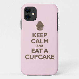 平静を保ち、カップケーキを食べて下さい(ピンクおよび茶色) iPhone 11 ケース