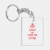 平静を保ち、カワウソを愛して下さい キーホルダー (正面左)