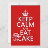 平静を保ち、ケーキを食べて下さい 招待状 (正面)