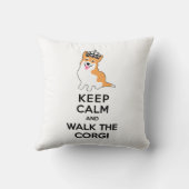 平静を保ち、コーギーかわいい犬歩かせて下さい クッション (裏面)