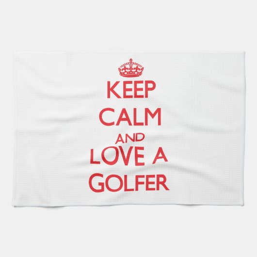 平静を保ち、ゴルファーを愛して下さい キッチンタオル (横)