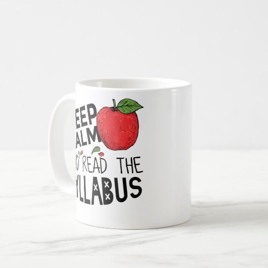 平静を保ち、シラバスのコーヒー・マグを読んで下さい コーヒーマグカップ (正面左)