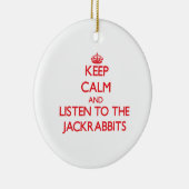 平静を保ち、ジャックウサギに聞いて下さい セラミックオーナメント (右)