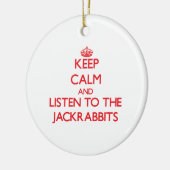 平静を保ち、ジャックウサギに聞いて下さい セラミックオーナメント (左)