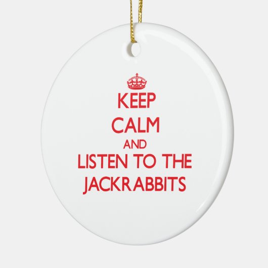 平静を保ち、ジャックウサギに聞いて下さい セラミックオーナメント (左)