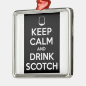 平静を保ち、スコットランドを飲んで下さい メタルオーナメント (左)