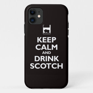 平静を保ち、スコットランドを飲んで下さい(黒) iPhone 11 ケース