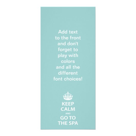 平静を保ち、スパに行って下さい ラックカード (正面)