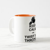 平静を保ち、スロットを-巡洋艦かハーレーねじって下さい ツートーンマグカップ (正面左)