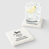 平静を保ち、ダックスフント-かわいいDoxie歩かせて下さい ストーンコースター (横)