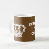 平静を保ち、チョコレートを渡して下さい コーヒーマグカップ (正面左)