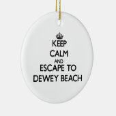 平静を保ち、デューイのビーチデラウェア州に脱出して下さい セラミックオーナメント (右)
