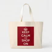 平静を保ち、トートバックで買物をして下さい ラージトートバッグ (正面)