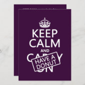 平静を保ち、ドーナツを食べて下さい 招待状 (正面/裏面)