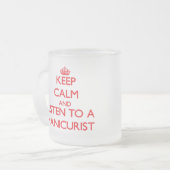 平静を保ち、ネイルアーチストに聞いて下さい フロストグラスマグカップ (正面左)