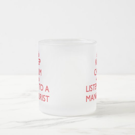 平静を保ち、ネイルアーチストに聞いて下さい フロストグラスマグカップ (中央)