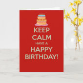 平静を保ち、ハッピーバースデーを持って下さい カード (黄色い花)