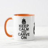平静を保ち、ハロウィンのカボチャで切り分けて下さい マグカップ (左)