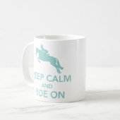 平静を保ち、ハンターのジャンパーの水のマグで乗って下さい コーヒーマグカップ (正面左)