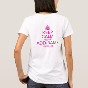 平静を保ち、"ハンドルがそれは名前"の加えるようにして下さい(背部) Tシャツ