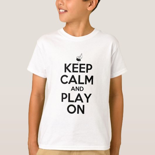 平静を保ち、バグパイプで遊んで下さい Tシャツ (正面)