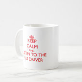 平静を保ち、バス運転手に聞いて下さい コーヒーマグカップ (正面左)