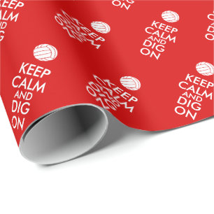 平静を保ち、バレーボールのスポーツの恋人で掘って下さい ラッピングペーパー