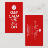 平静を保ち、バレーボールのスポーツの恋人で掘って下さい 名刺 (正面/裏面)