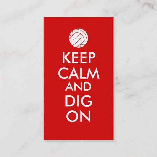 平静を保ち、バレーボールのスポーツの恋人で掘って下さい 名刺 (正面)