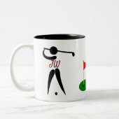 平静を保ち、パーソナライズなゴルフマグを遊んで下さい ツートーンマグカップ (左)